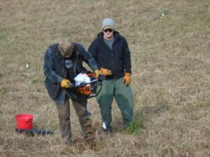 Mike Hennigan and putting in planting holes